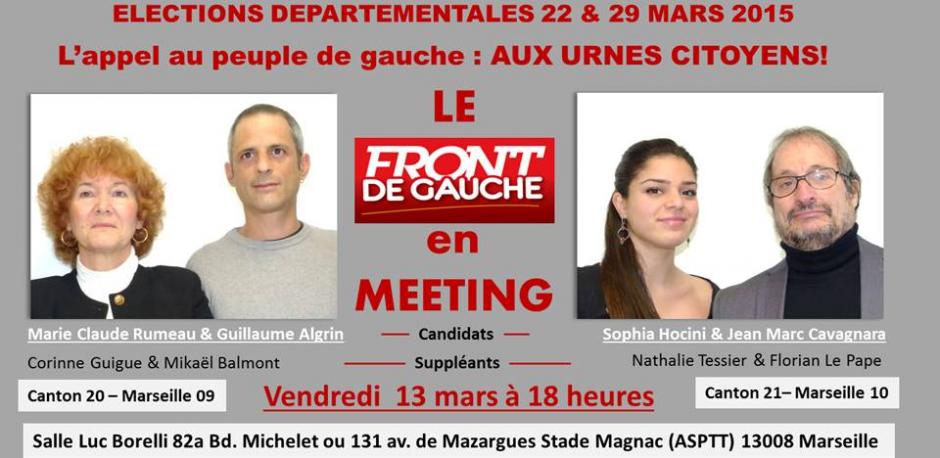 Meeting pour un Appel au peuple de gauche des quartiers SUD de Marseille